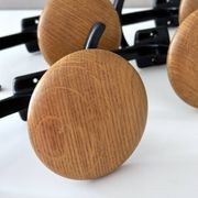 Vintage Set of 4 Wooden & Metal Coat Hooks | Wall-Mounted Hooks