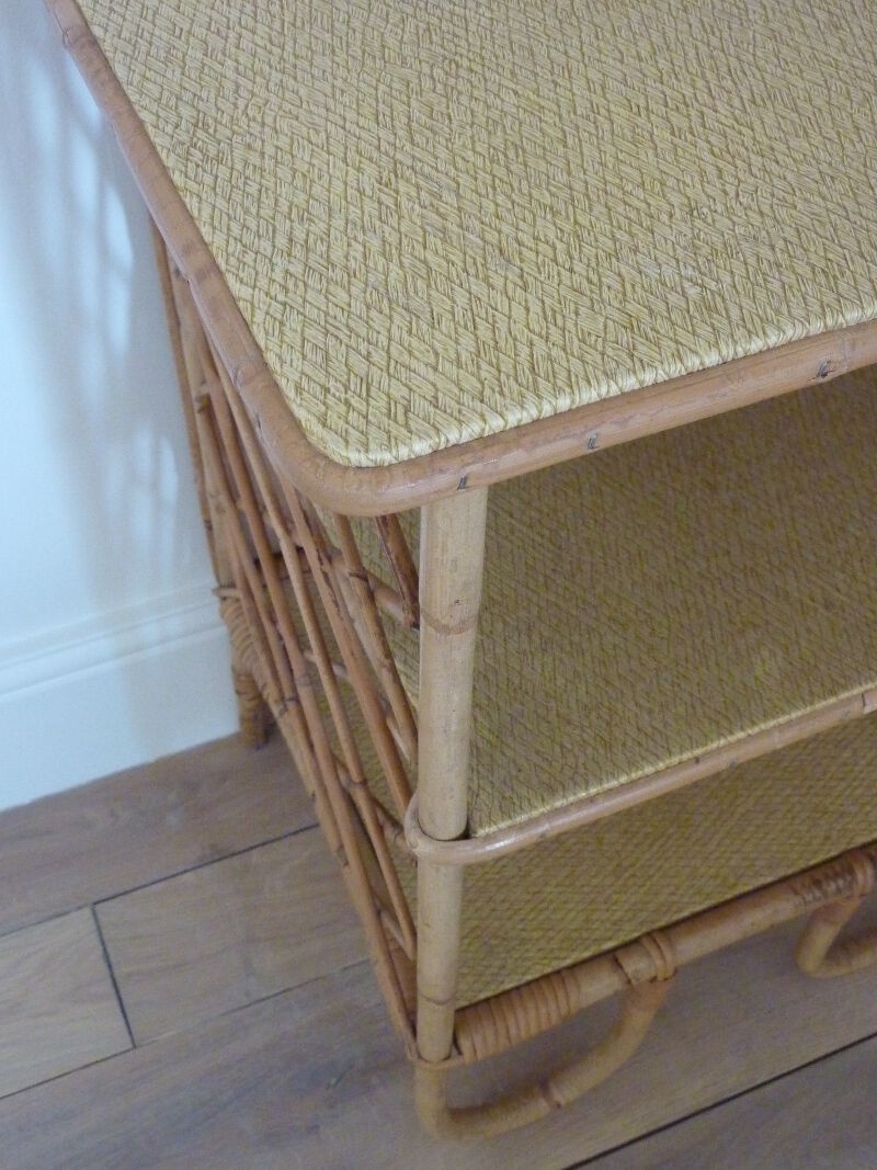 Rattan bedside table