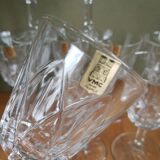 Set of 9 small glasses on foot Vmc Reims France vintage