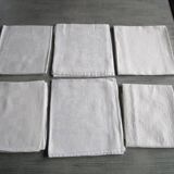 6 large antique damask napkins - mismatched
