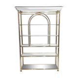 Hollywood Regency brass and glass shelf with elephant heads from the 1970s