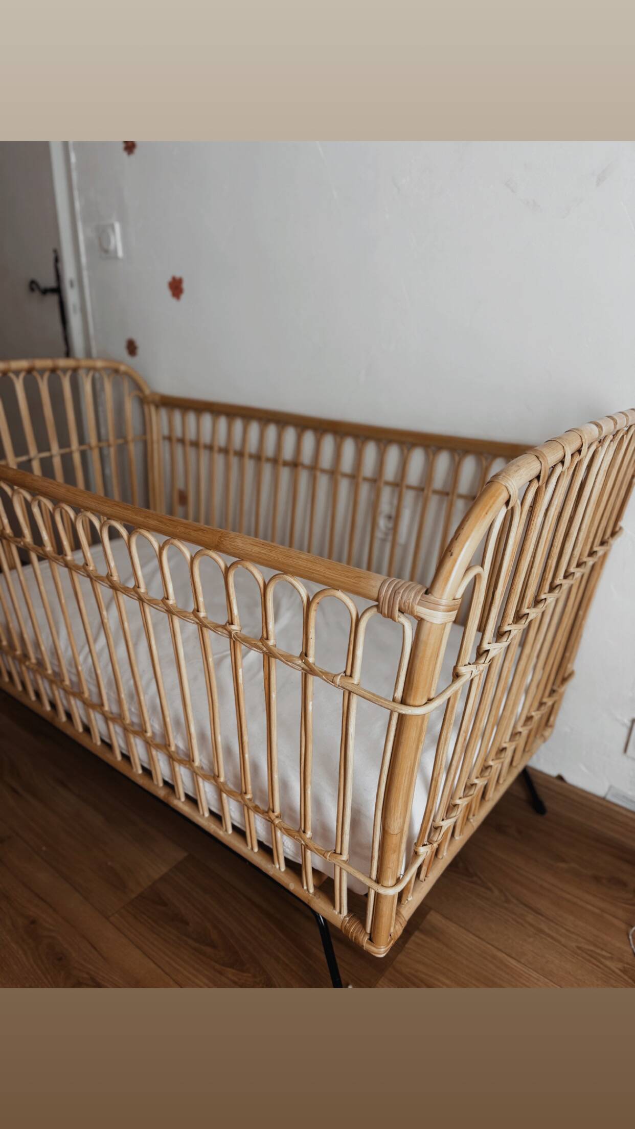 Handmade Saudaura rattan children's bed – Zara Home mattress included.