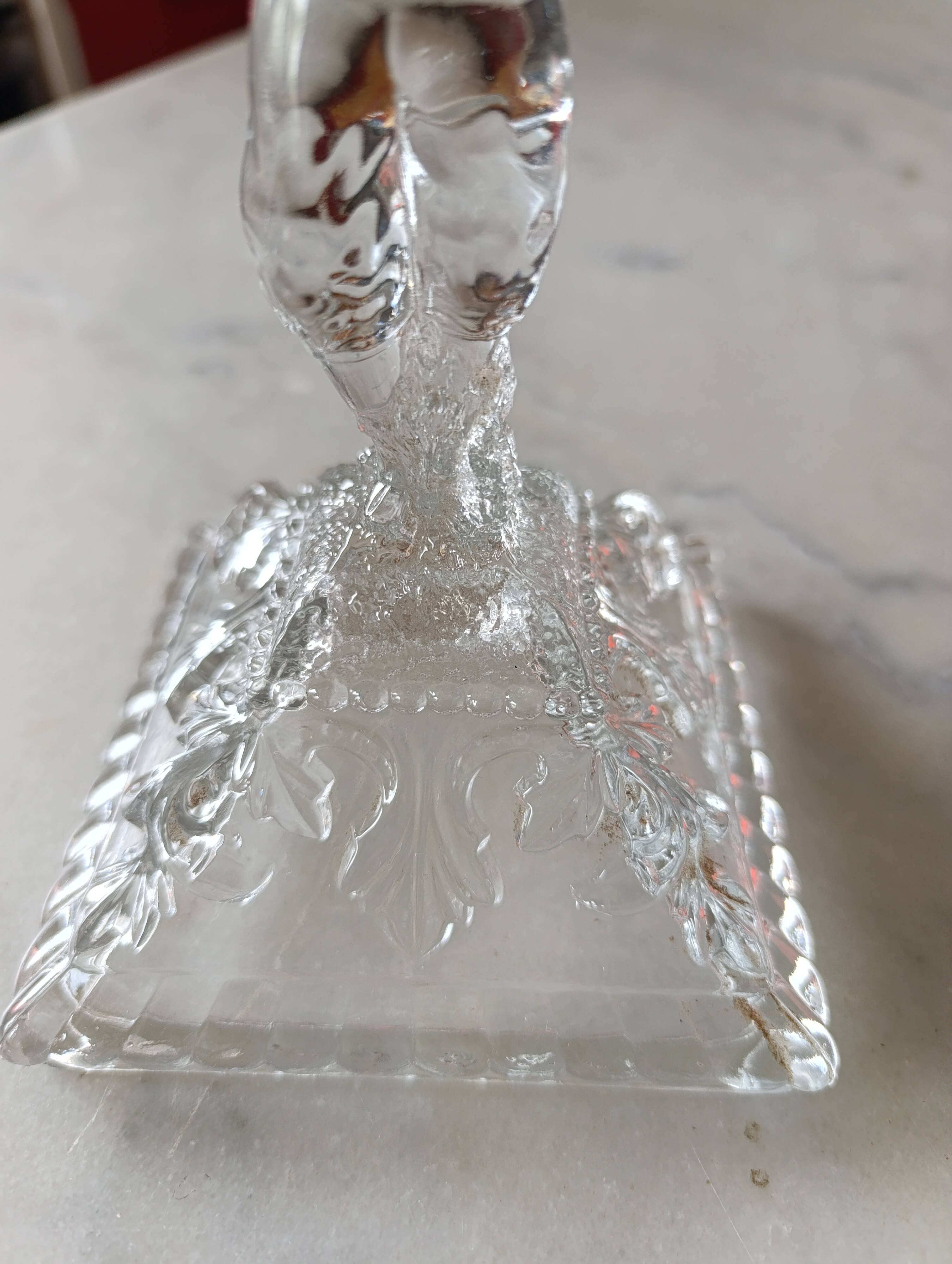 Moulded glass candlestick portieux