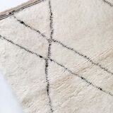 Moroccan Berber carpet blessed ouarain ecru with black diamonds engraved 284x198cm