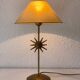 Hammered gilded bronze sun lamp from the 80s