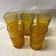 Set of 5 amber orangeade glasses