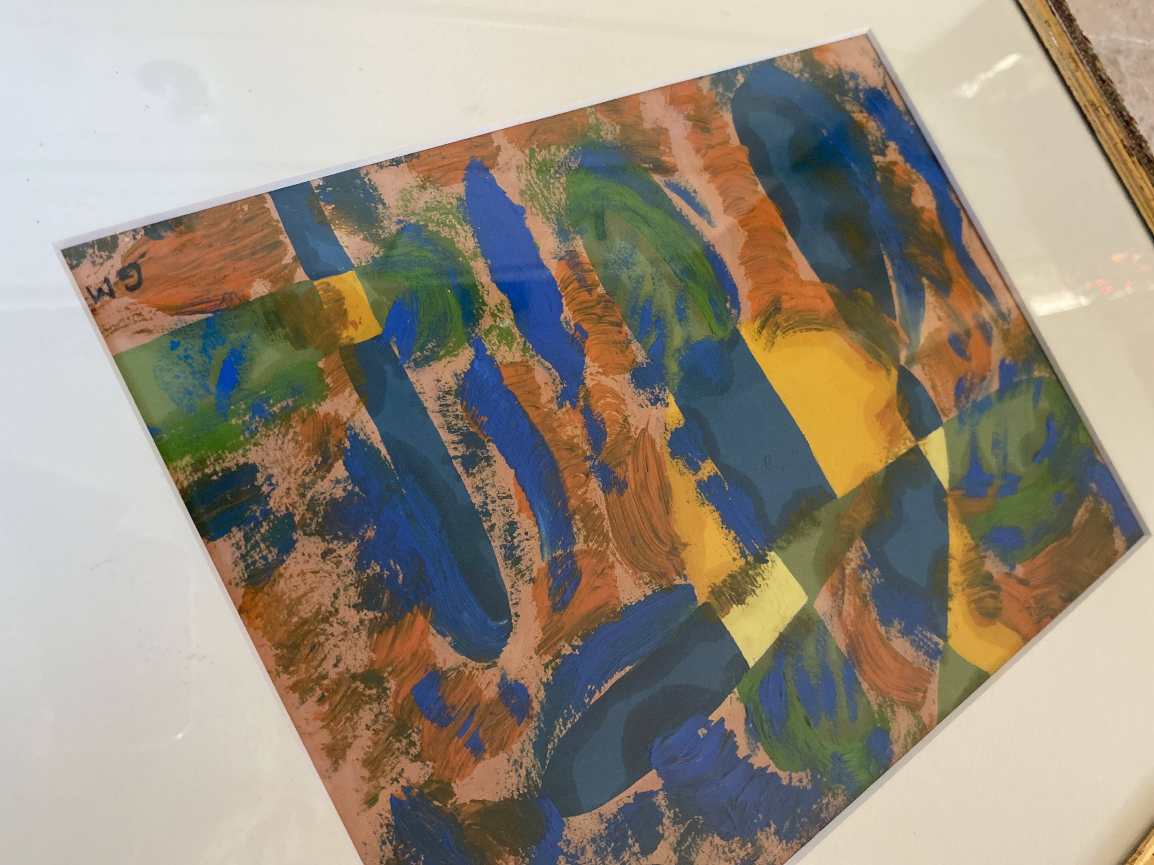 Oil on paper, wooden frame, glass