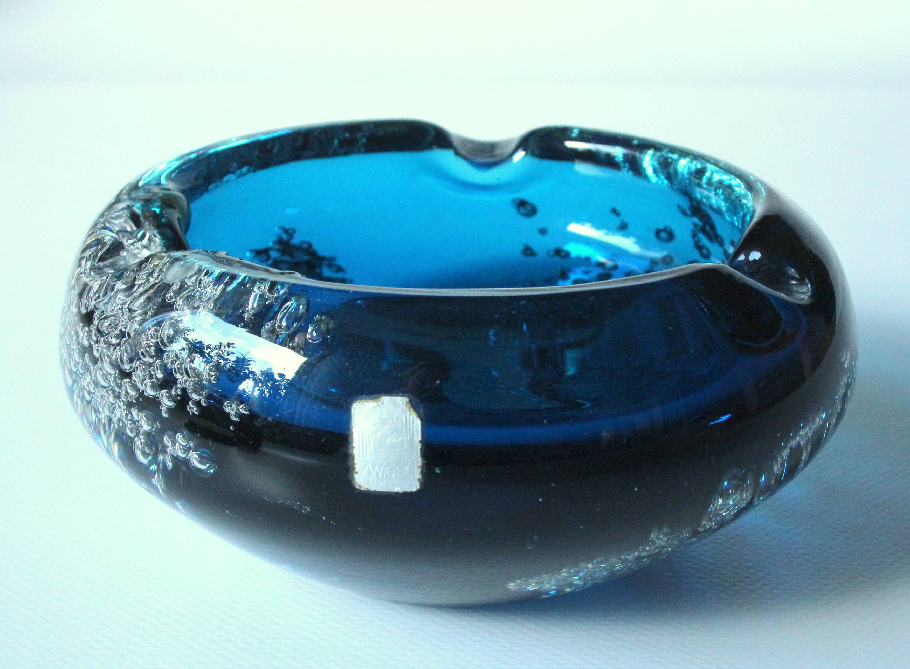 Cendrier en verre de Murano des années 70