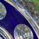 cobalt blue glass bowl with round lenses
