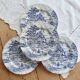 4 vintage blue and white dinner plates – Romantic English countryside decor