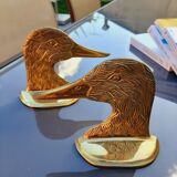 Pair of brass duck books greenhouse