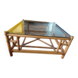 Table basse en rotin design Gasparucci Italo, Années 1970