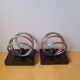 Marble and chrome metal bookends Art Deco