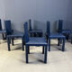 Set of 6 blue Arcadia dining chairs by Paolo Piva for B&B Italia