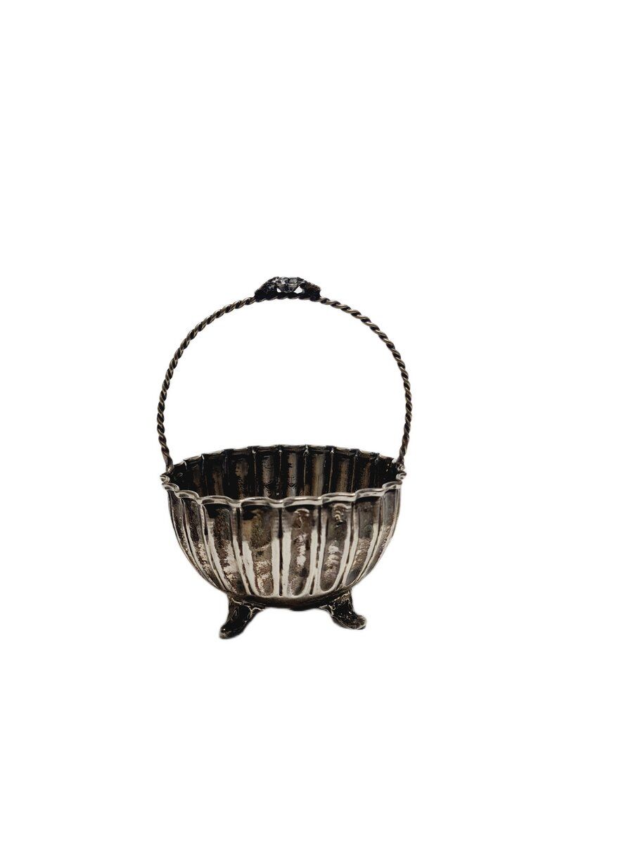Bol à sucre en argent Art Déco, années 1950