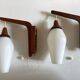 Pair of Scandinavian boomerang pendant lamps 1960