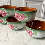 Set of 5 handmade ceramic bowls 60s