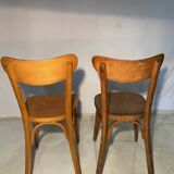 Paire de chaises vintage dépariées - Design minimaliste des années 50