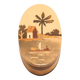 Oval wooden marquetry box