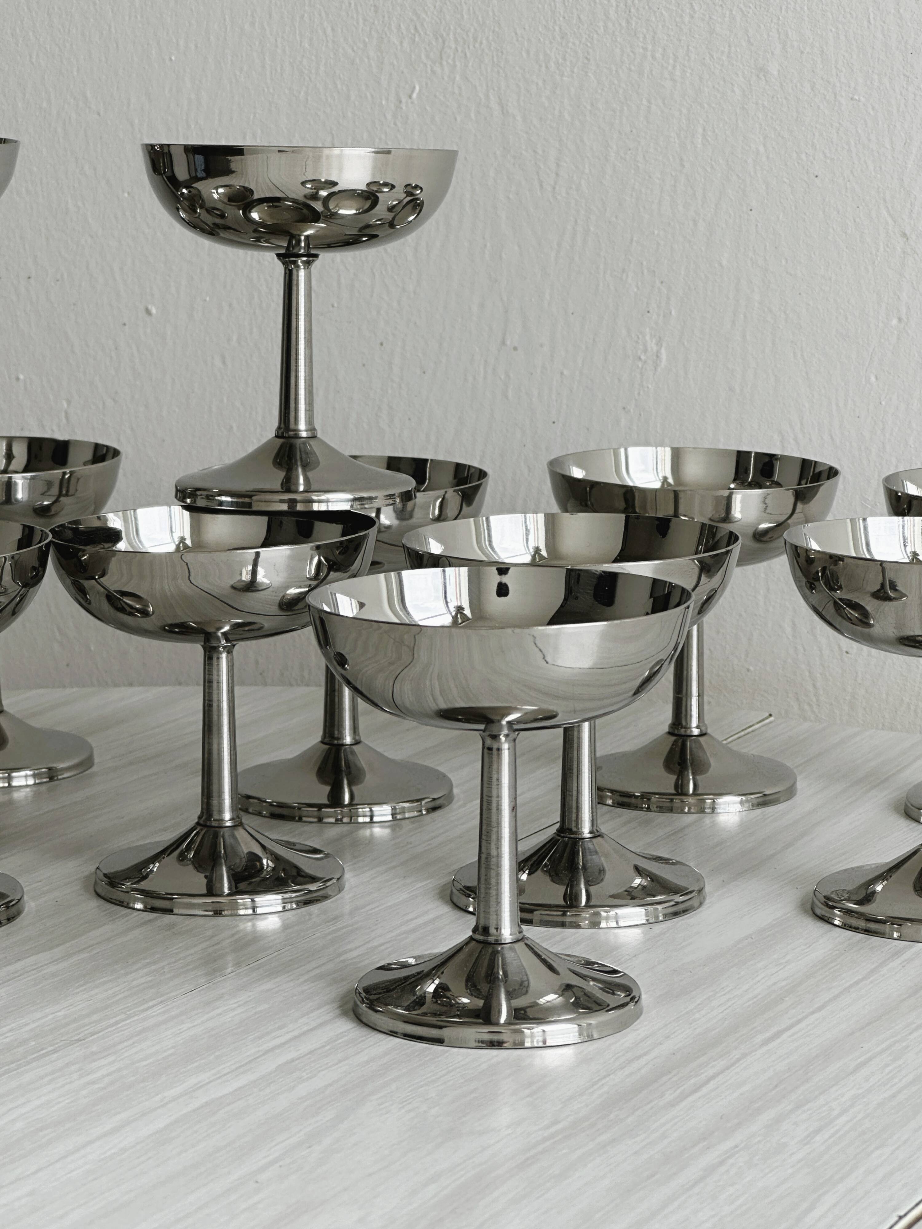 12 stainless steel cups