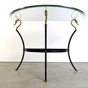 Hollywood regency brass swan console, 1980s