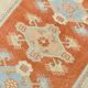 4x6 Oushak Light Blue & Beige Vintage Rug, 127x197Cm