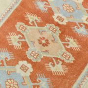 4x6 Oushak Light Blue & Beige Vintage Rug, 127x197Cm