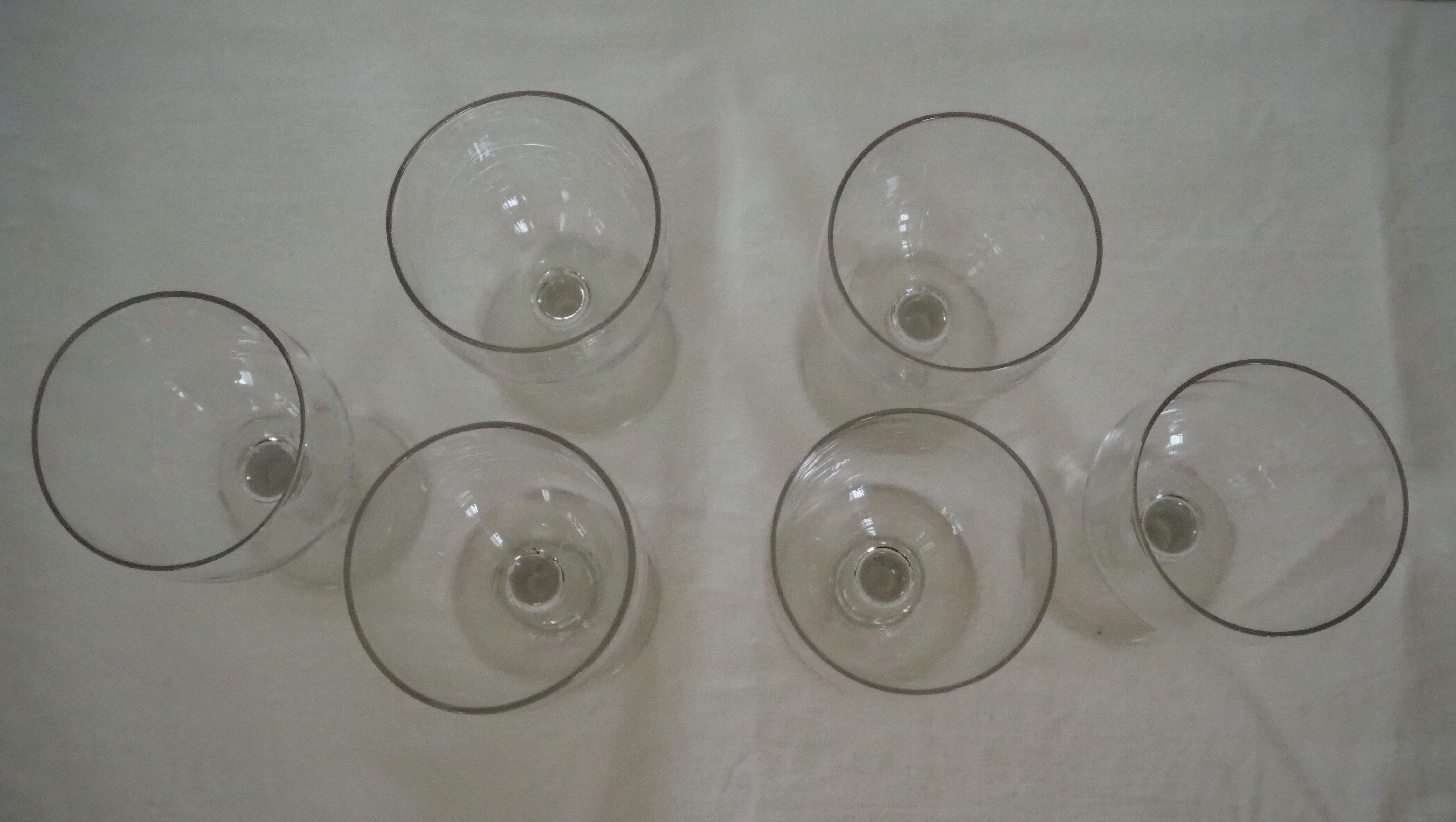 6 verres ballon ancien style bistrot XXème siècle
