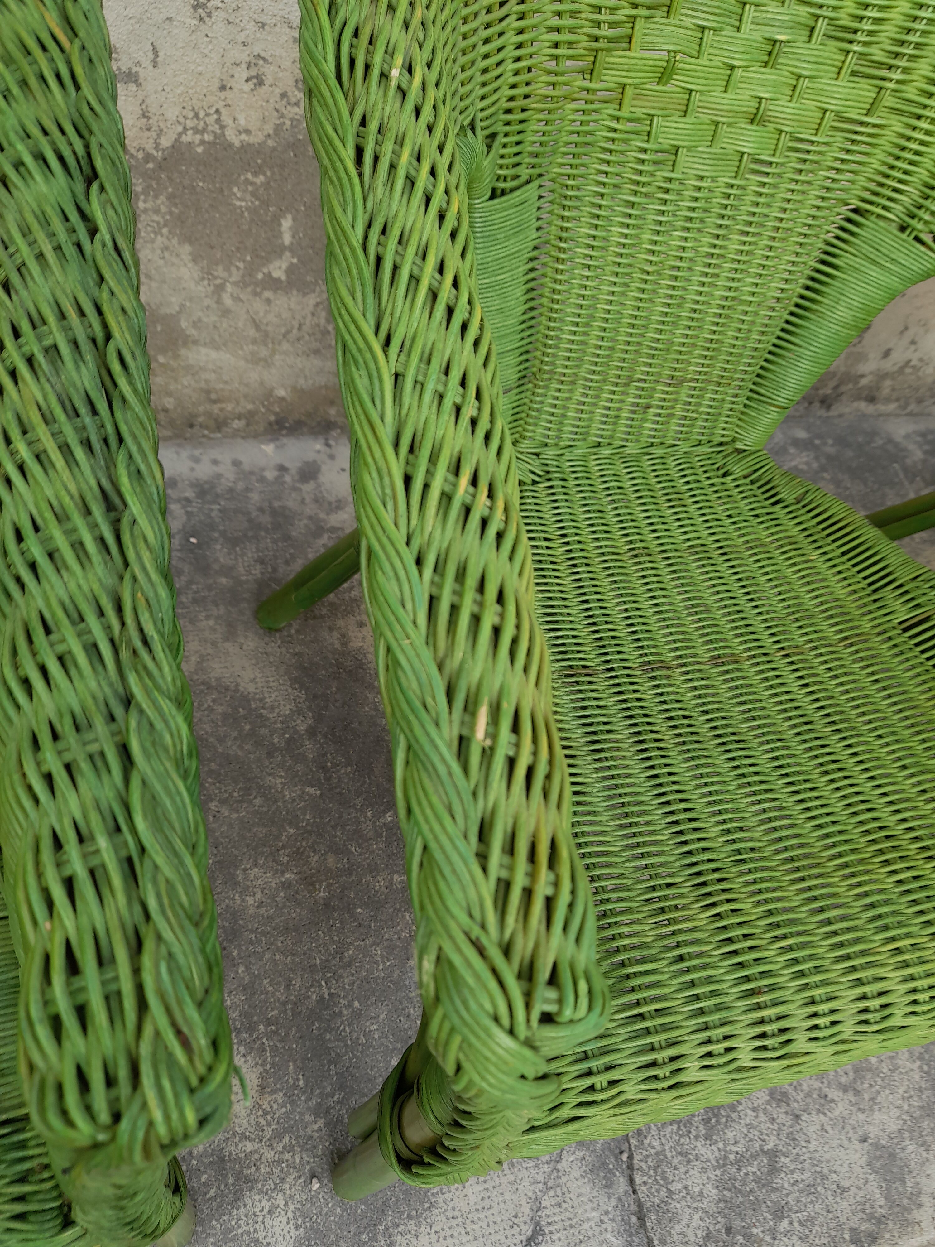 Ensemble de 4 fauteuils en rotin