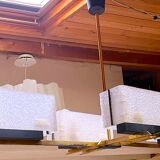 Maison Arlus, brass chandelier model "mad-men", mid-century France