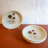 4 x sarreguemines france thistle deep plates mid century gres ceramic pottery salad bowls