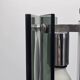 Green-grey glass and chrome metal suspension, in the style of Fontana Arte.