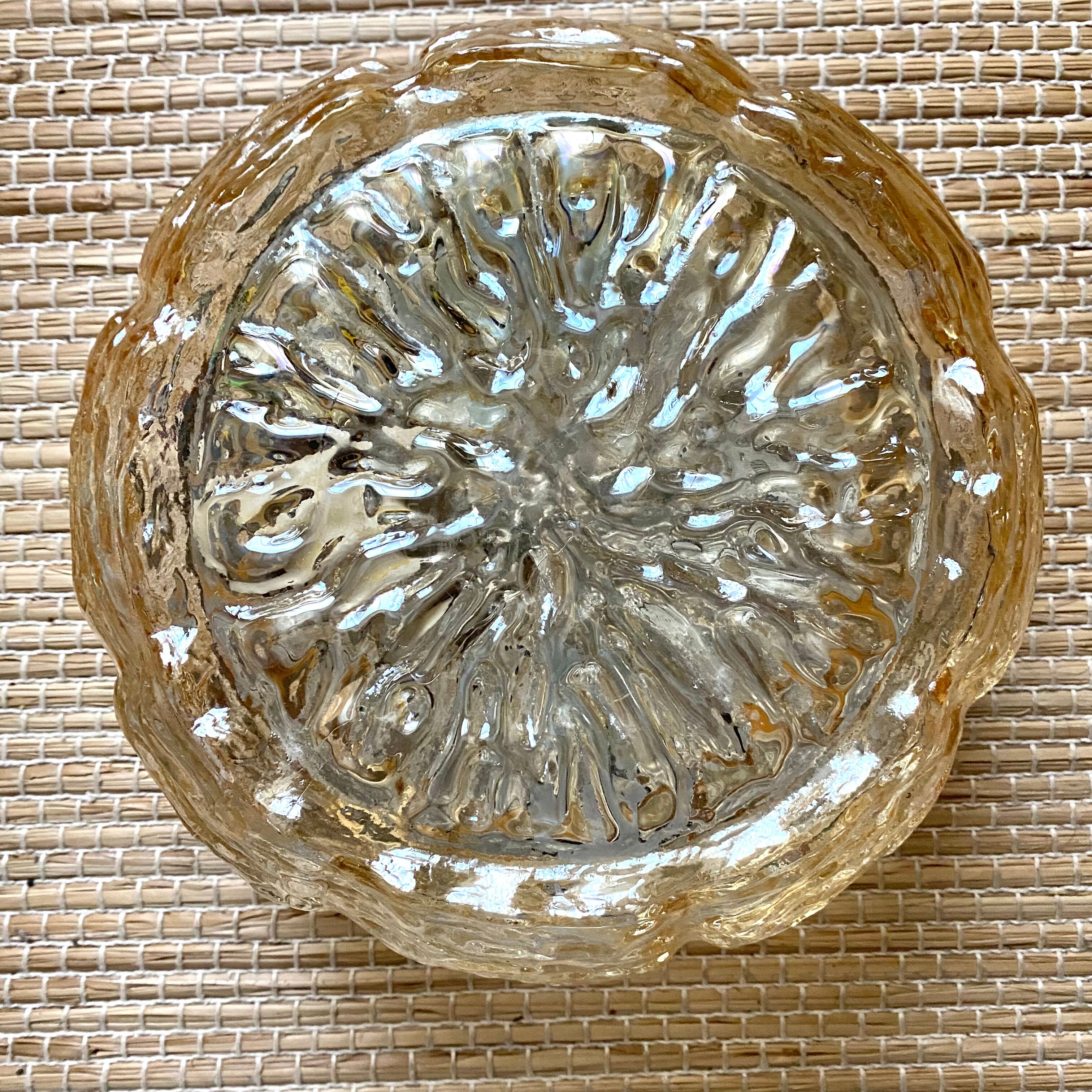 Vintage amber glass ceiling lamp