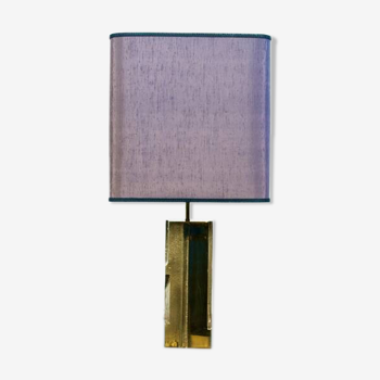 POLISHED/FROSTED BRONZE LAMP MICHEL MANGEMATIN FRANCE 1960