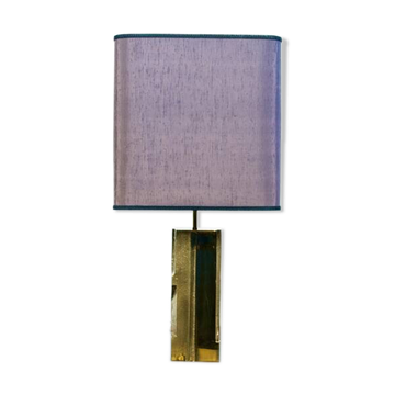 POLISHED/FROSTED BRONZE LAMP MICHEL MANGEMATIN FRANCE 1960