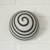 Applique murale vintage Pop Art en verre noir et blanc