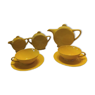 Vintage yellow Limoges tea set for 2.