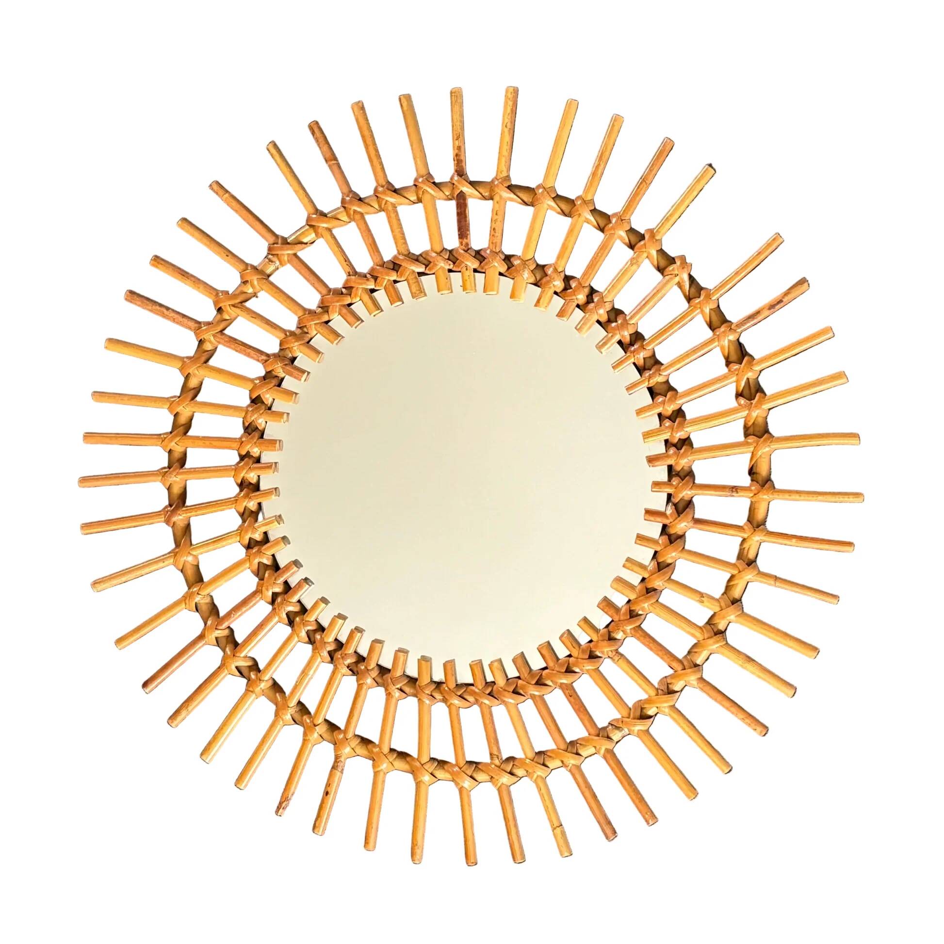 Rattan sun mirror