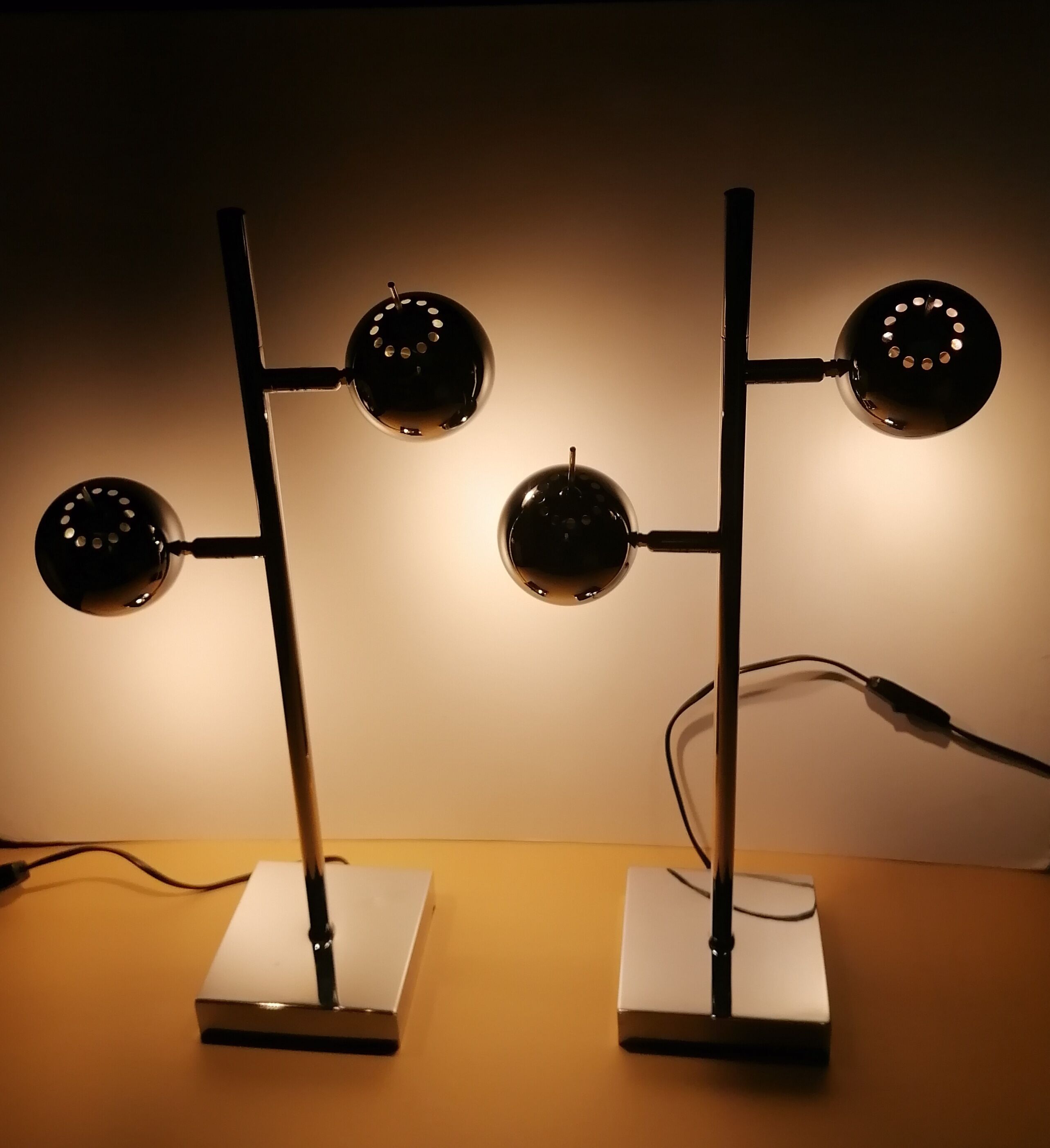 Eyeball lamp chrome seylumiere model Hary