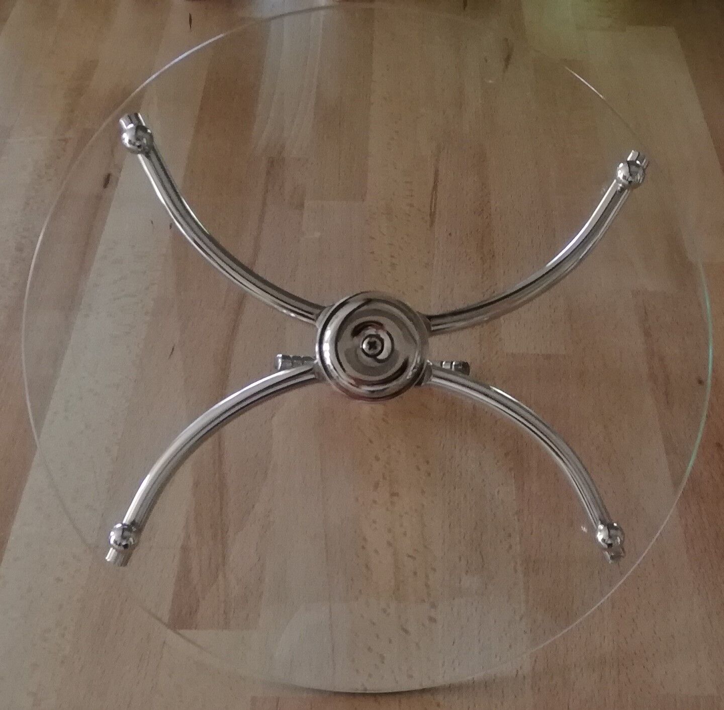 Contemporary glass and steel cheese platter