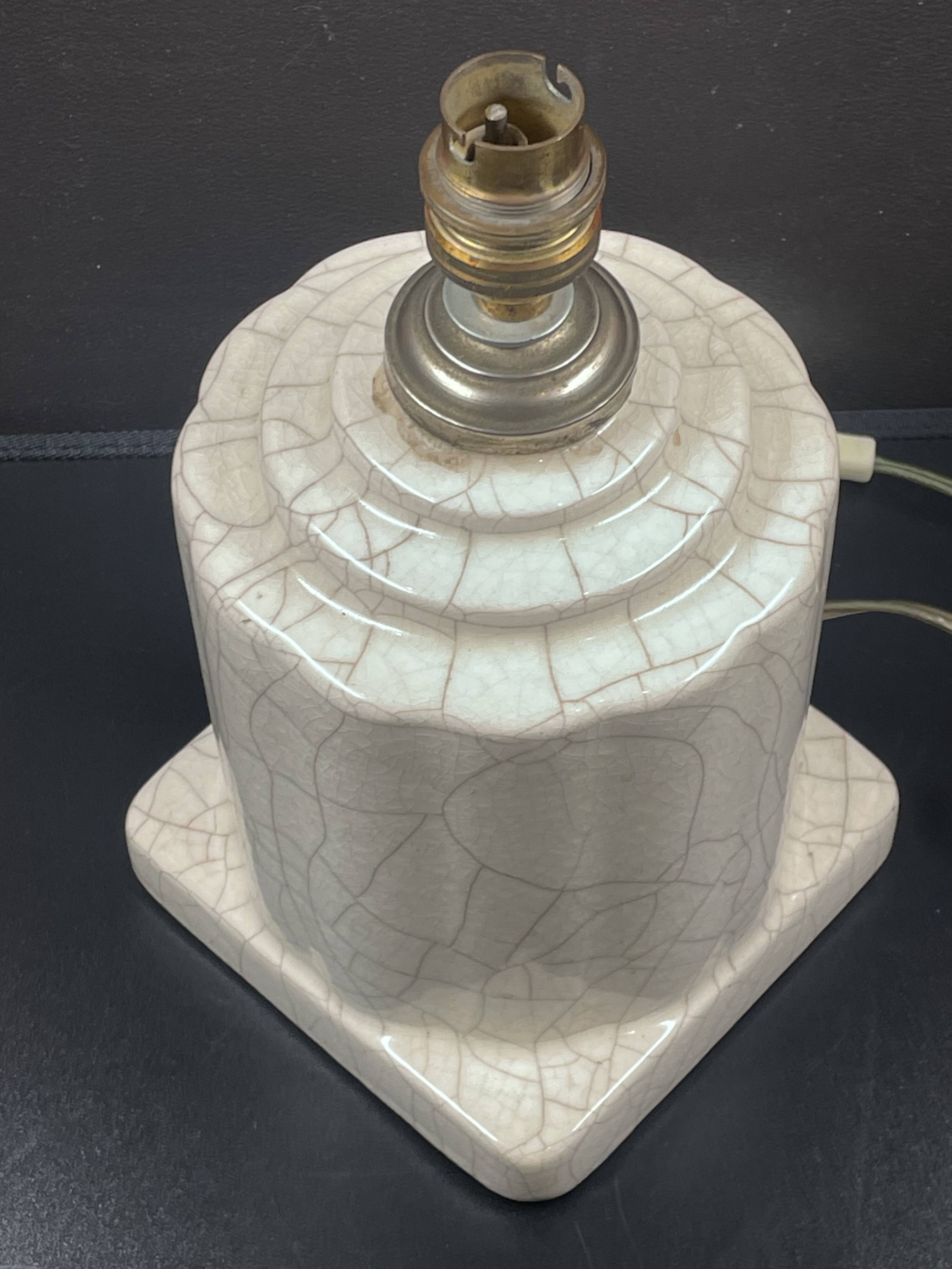 Art Deco cracked ceramic lamp base circa 1930 -