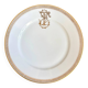 Gold monogrammed porcelain plate "F"