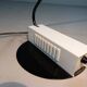Italian desk lamp in white & black, 1980’s