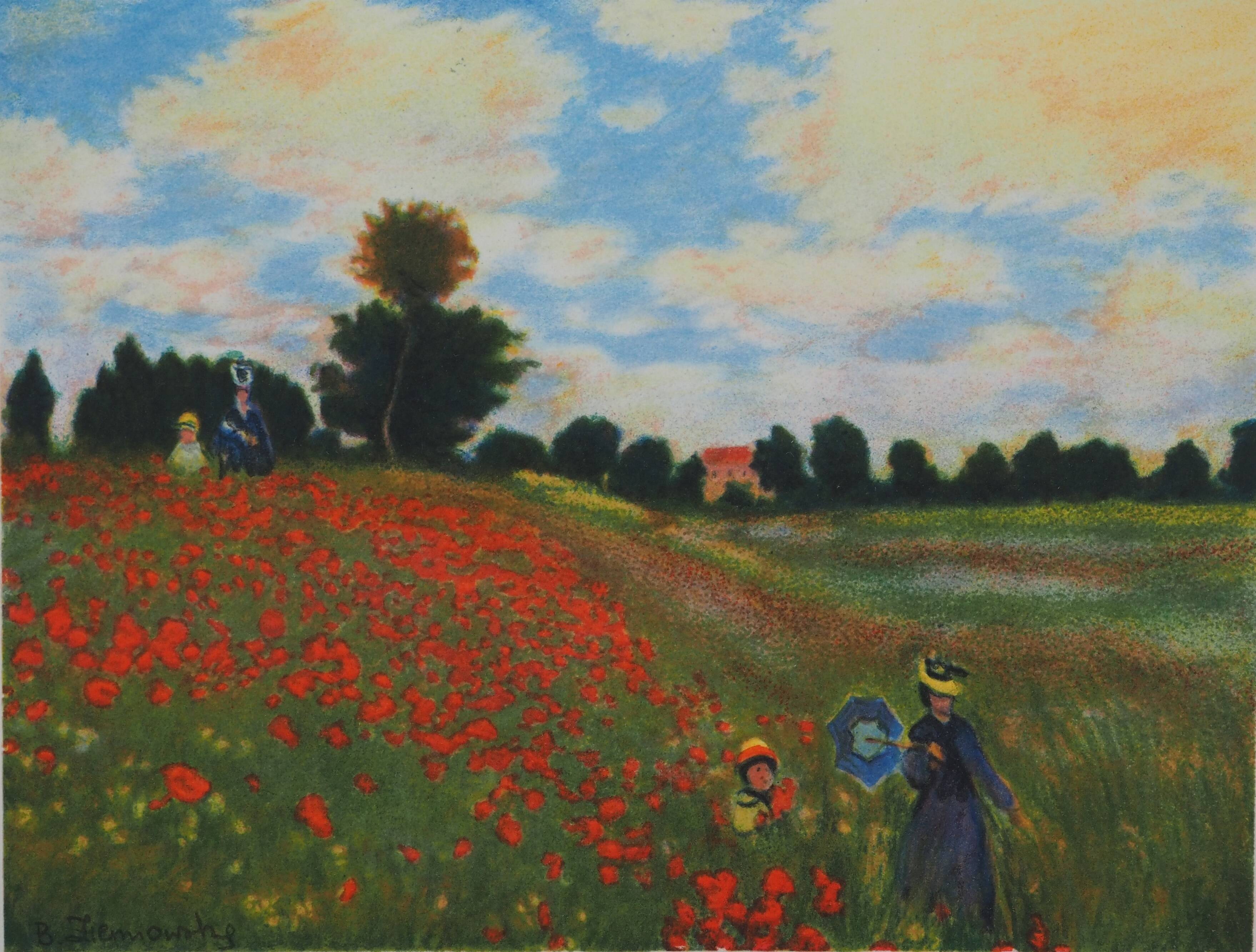 Claude Monet: Poppy Field, signed lithograph