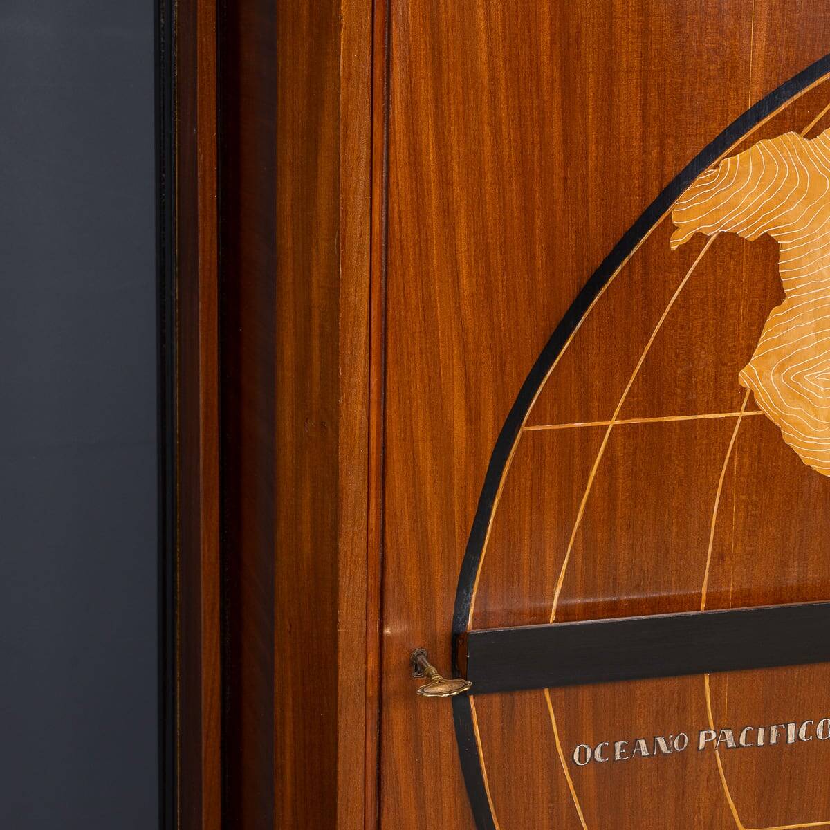 20thc italian stylised "map of the world" cabinet c.1950