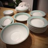 Senlis Lunéville porcelain service in water green