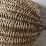 Vintage oval wicker basket with handle
