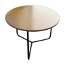 Table d'appoint ronde en skaï et métal