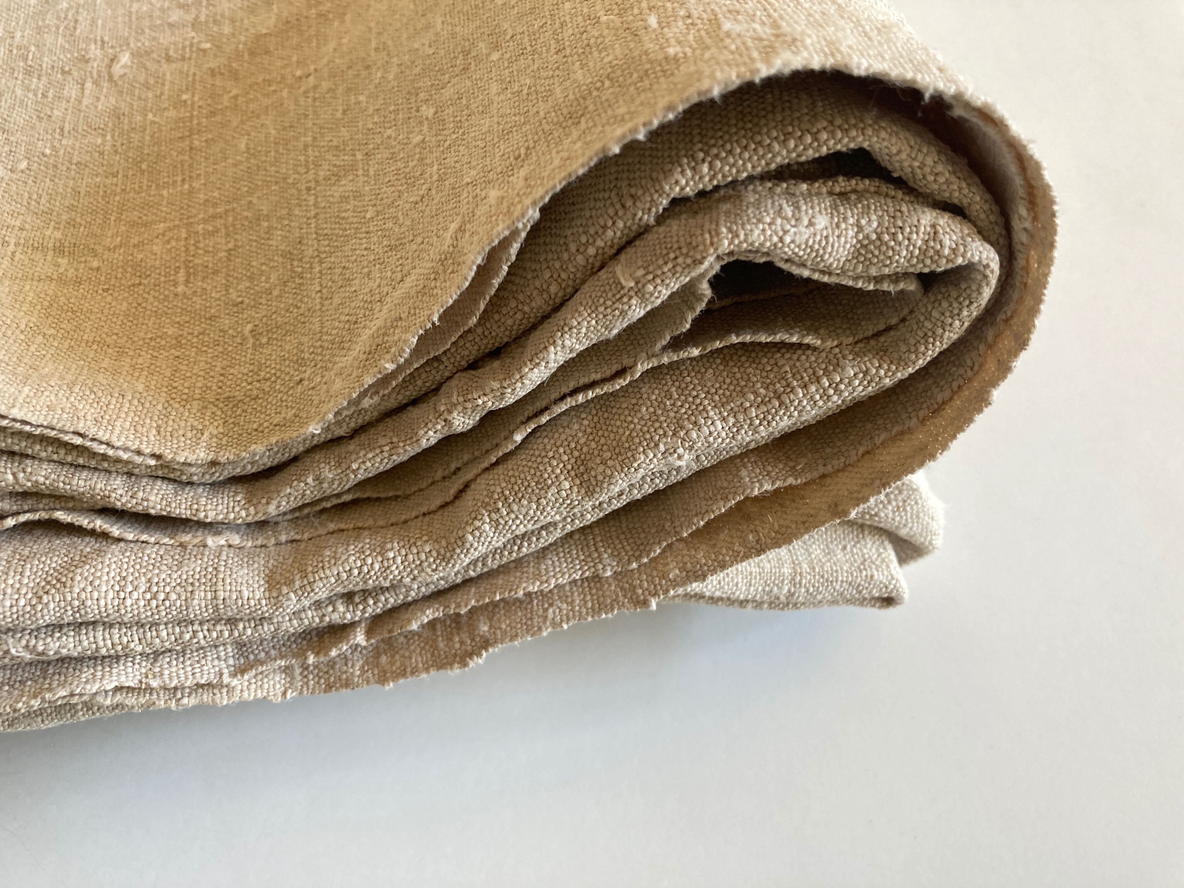 Raw hemp tablecloth 19th trousseau reserve 2m x 2m