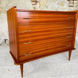 Large vintage chest of drawers with 4 drawers, Scandinavian style, circa 60's